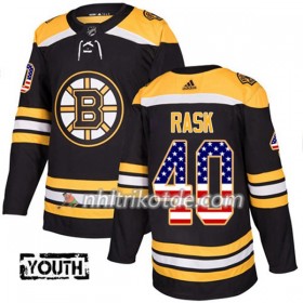 Boston Bruins Trikot Tuukka Rask 40 Adidas 2017-2018 Schwarz USA Flag Fashion Authentic - Kinder